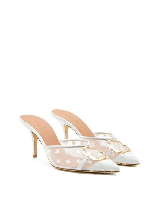 Malone Souliers White Bettina Buckle Pumps