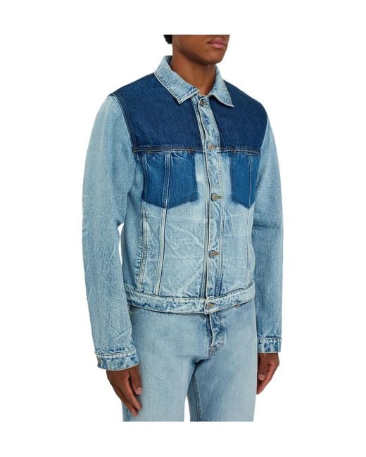 Maison Margiela Blue Washed Denim Trucker Jacket for men