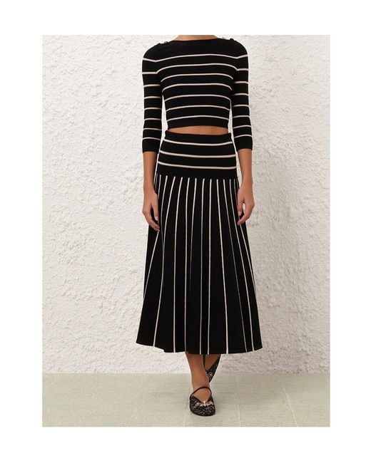 Zimmermann Black Striped Skirt
