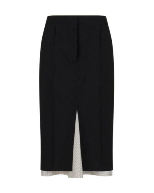 Marni Black Layered Middle-Slit Skirt
