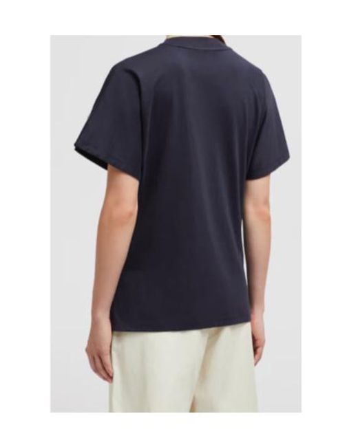 Moncler Black Embroidered Cursive Logo Cotton T-Shirt