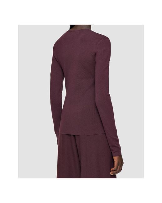 Joseph Purple Long-Sleeve Round-Neck Sweater