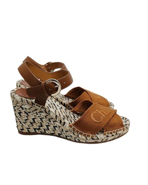 Chloé Brown Piia Crossover-Strap Sandals