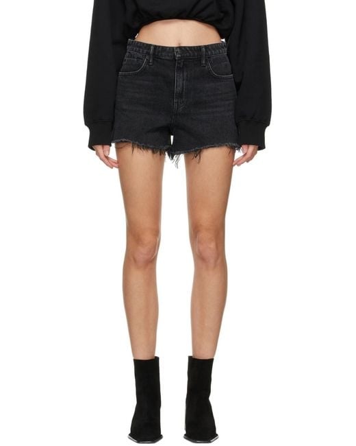 Alexander Wang Black Bite Denim Shorts