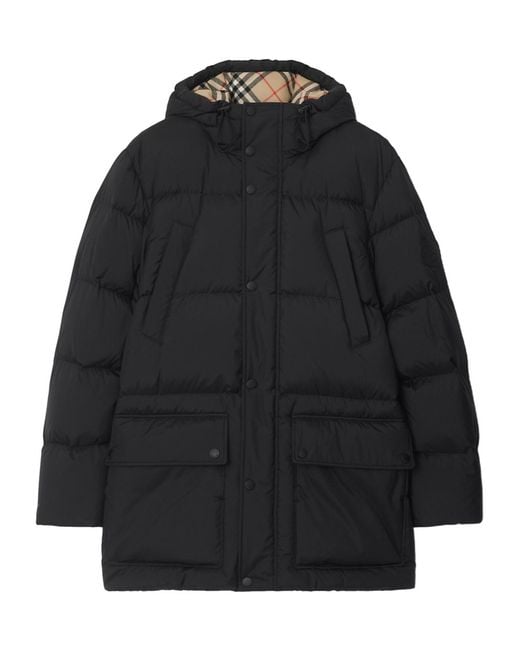 Burberry Black Long Sleeved Hooded Down Jacket for men