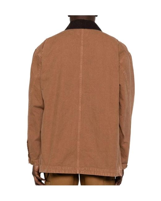 Carhartt Brown Courdoroy-Collar Jacket for men