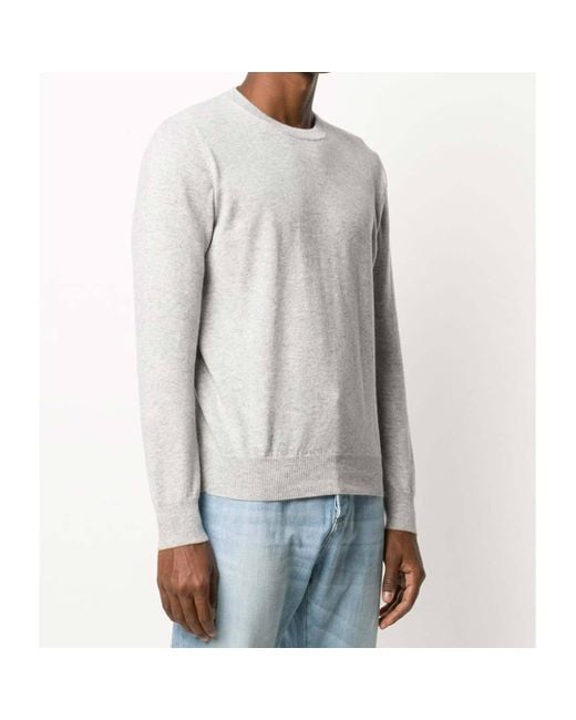Brunello Cucinelli Gray Crewneck Knitted Jumper for men