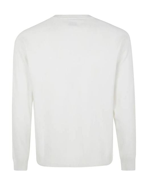 C P Company White The Metropolis Series Crewneck Knit for men