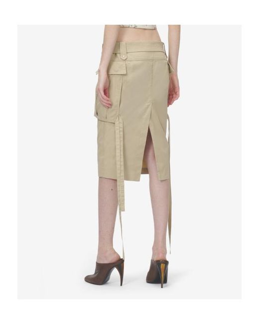 McQueen Natural Midi Cargo Skirt