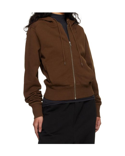 Entire studios Brown Drawstring Hooded Sweatshirt
