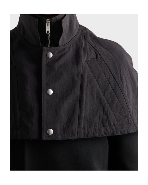 Prada Black Hooded Short Cape for men