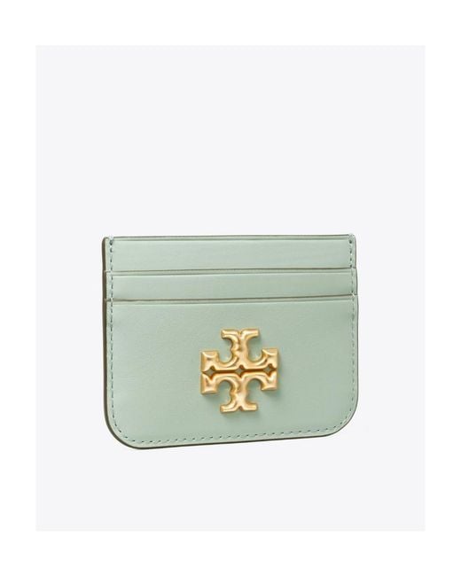 Tory Burch Green Logo-Motif Leather Wallet