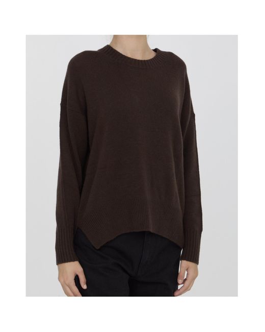 Allude Black Crewneck Long-Sleeve Knitwear