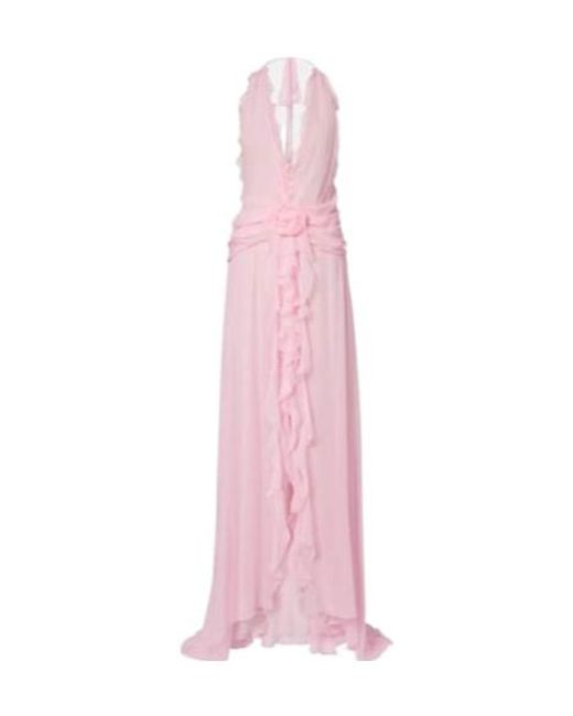 Blumarine Pink Lightweight Silk Maxi Dress