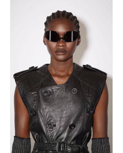 Acne Gray Sleeveless Double-Breasted Coat