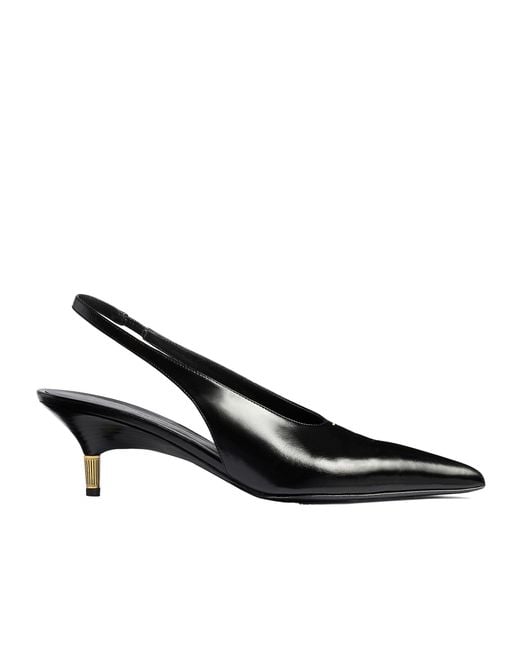 Khaite Black Bella Low Slingback Pumps