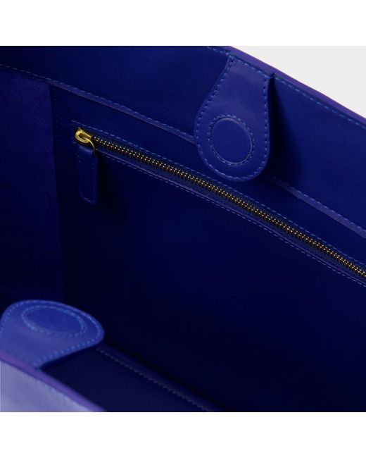 Ines De La Fressange Paris Blue Leonore L Shoulder Bag