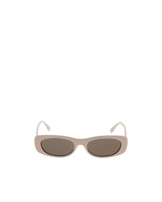 Fendi White Eyewear Oval Frame Sunglasses