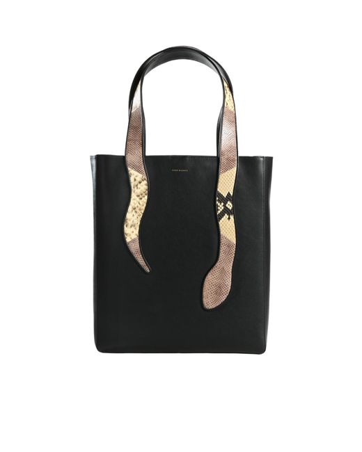 Tory Burch Black Large Snake Tote Bag