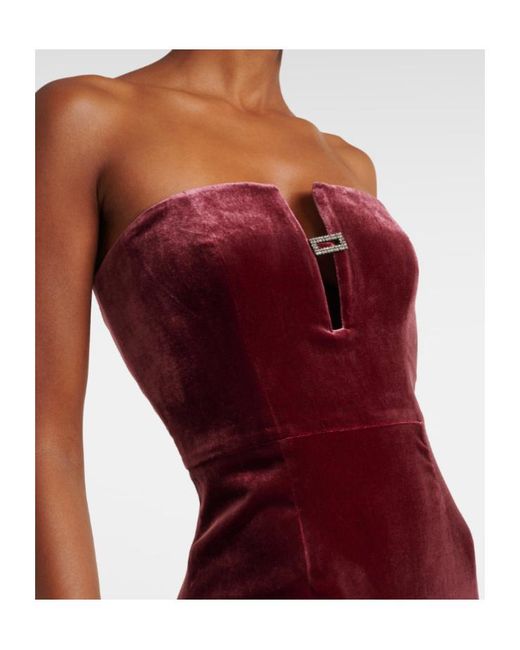 Roland Mouret Purple Embellished Velvet Bustier Gown