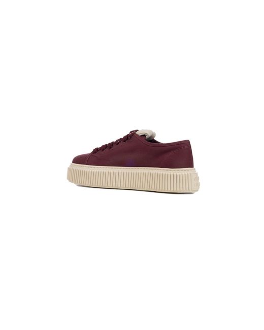 Miu Miu Purple Logo-Embroidered Sneakers