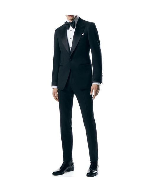 Tom Ford Black Long-Sleeved Suit Jacket And Trousers for men