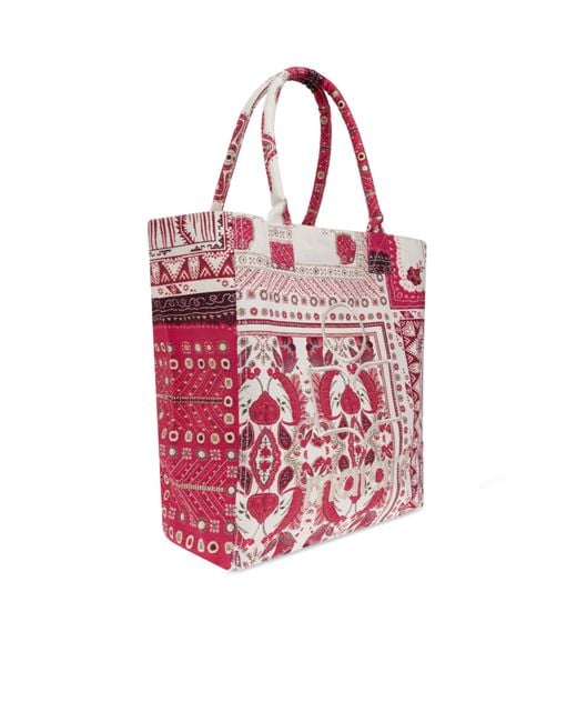 Isabel Marant Pink Yenky Logo Embroidered Shopping Bag