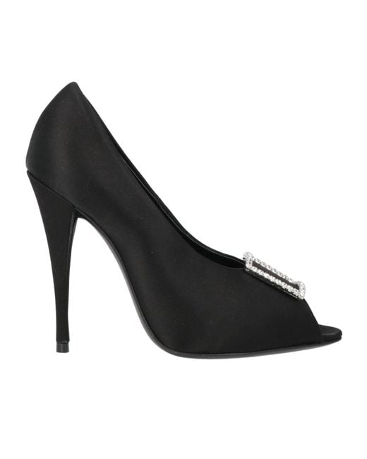 Saint Laurent Black Open-Toe High Heels