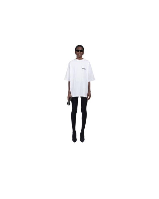 Balenciaga White T-Shirt Political Campaign Large Fit Da Donna