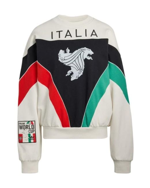 Adidas Originals White Italia Coppa Del Mundo Graphic Crew-Neck Sweatshirt
