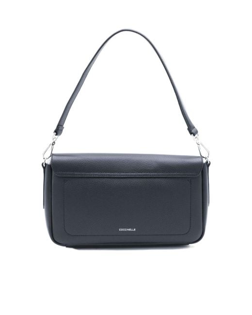 Coccinelle Blue Flap Buckle Shoulder Bag