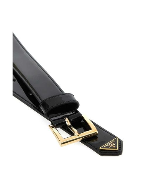 Prada White Logo-Plaque Belt