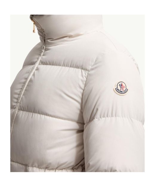 Moncler White Brossette Short Down Jacket