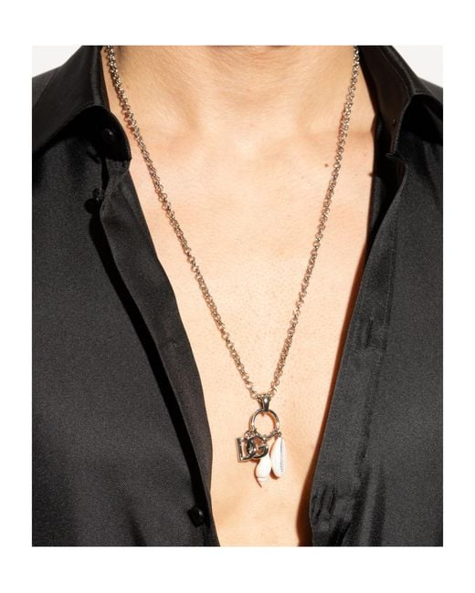 Dolce & Gabbana Multicolor Pendant Detailed Necklace for men
