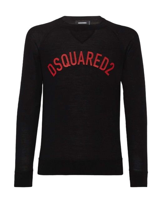 DSquared² Black Logo Knit Sweater for men