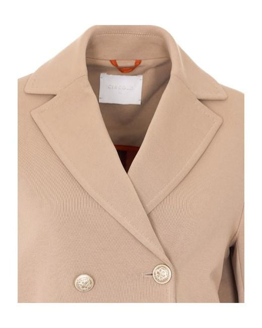 Circolo 1901 Natural Double-Breasted V-Neck Jacket