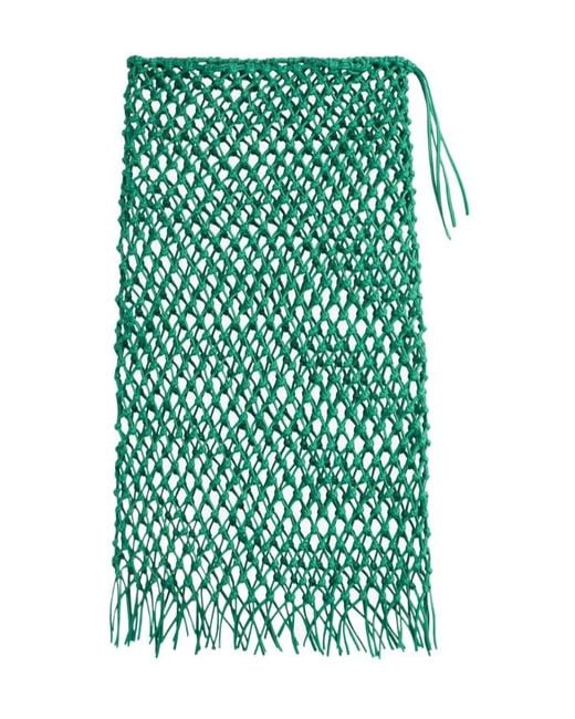 Frankie Shop Green Fringed Skirt