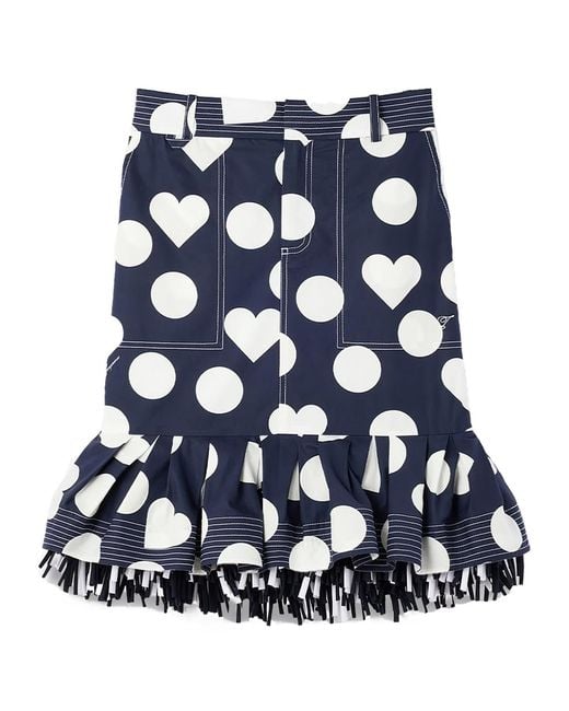 Jacquemus Blue The Cabana Polka-Dot Skirt