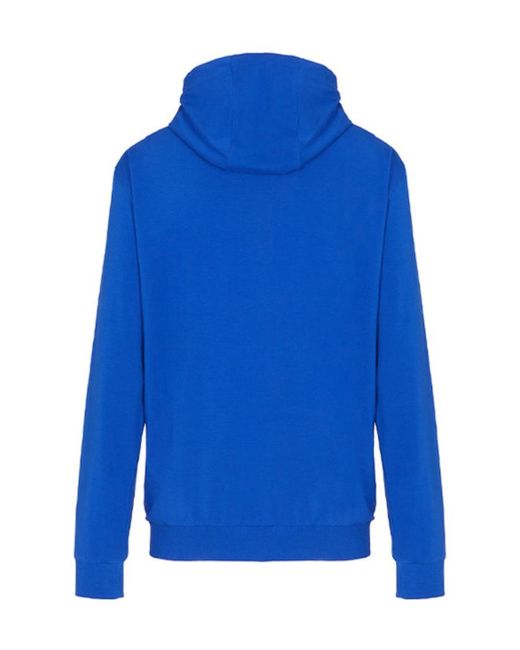 EA7 Blue Hooded Zipper Sweater for men