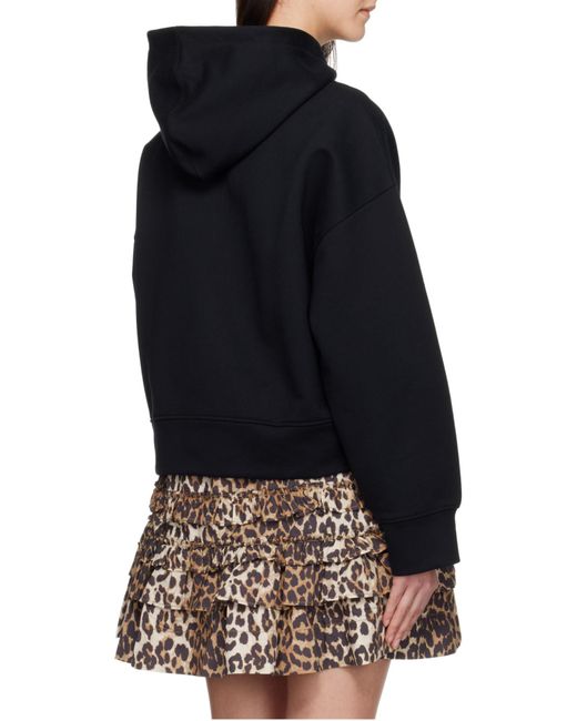 Ganni Blue Zipped Long Sleeved Hoodie