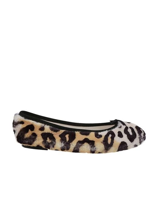 Repetto Brown Animal Print Ballet Flats