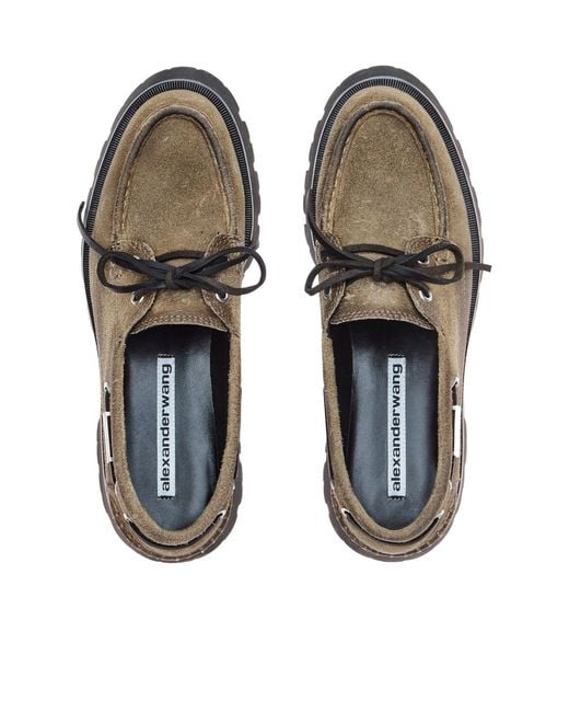 Alexander Wang Brown Carson Boat Loafers