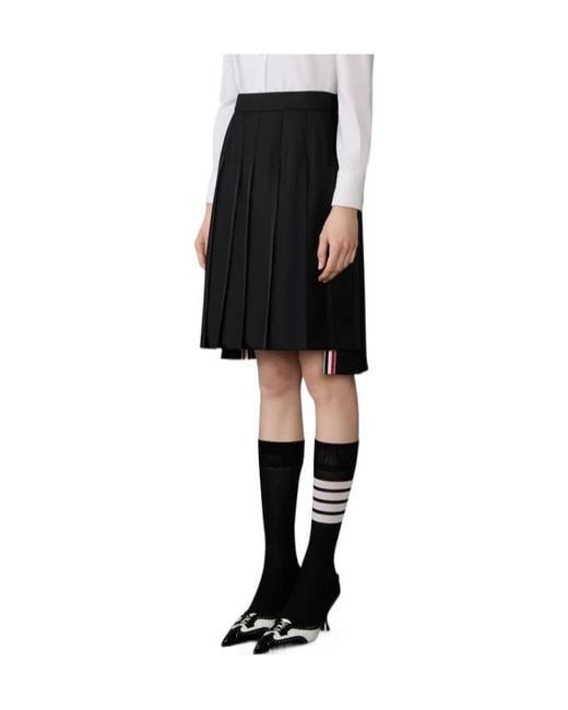 Thom Browne Black Super 120's Twill Pleated Skirt