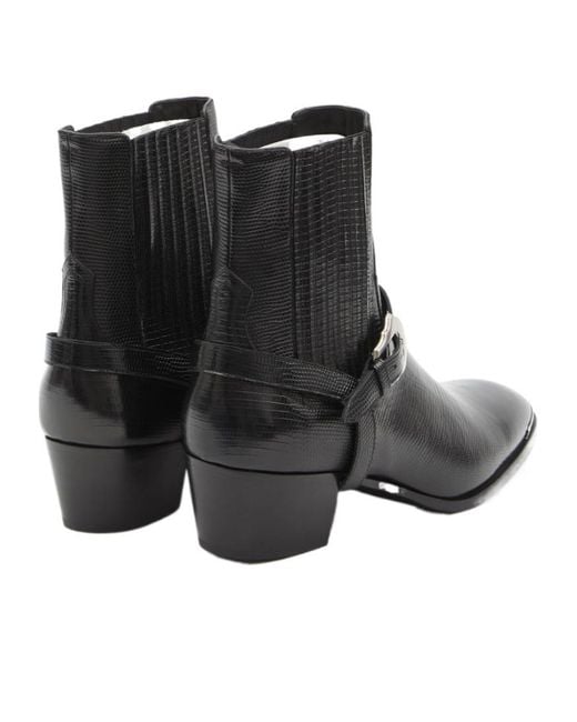 Céline Black Western Chelsea Isaac Boot With Harness And Metal Toe for men