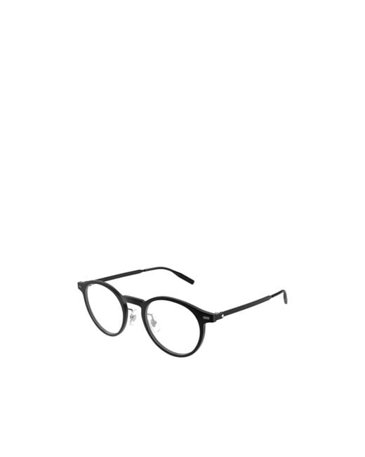 Montblanc White Eyewear Round Frame Glasses for men