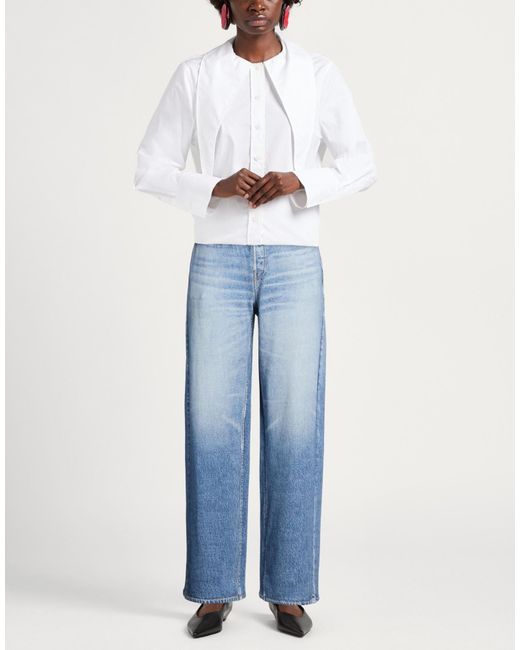 Rag & Bone Blue Plain Colour Wide-Leg Trousers