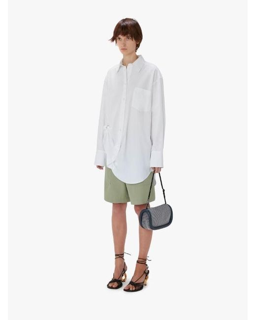 J.W. Anderson White Eyelet-Detailing Oversized Cotton Shirt