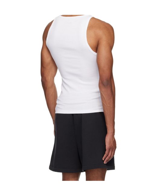 Skims White Cotton Rib Tank 3-Pack for men