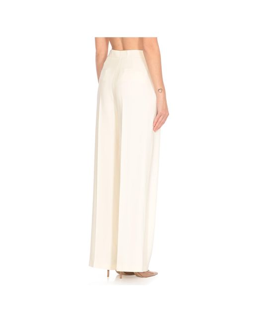 Pinko White Pergamino Special-Occasion Wide-Leg Trousers