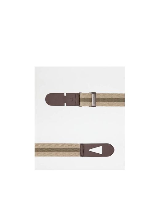 Tod's Brown Striped Snap-Buckle Belt for men